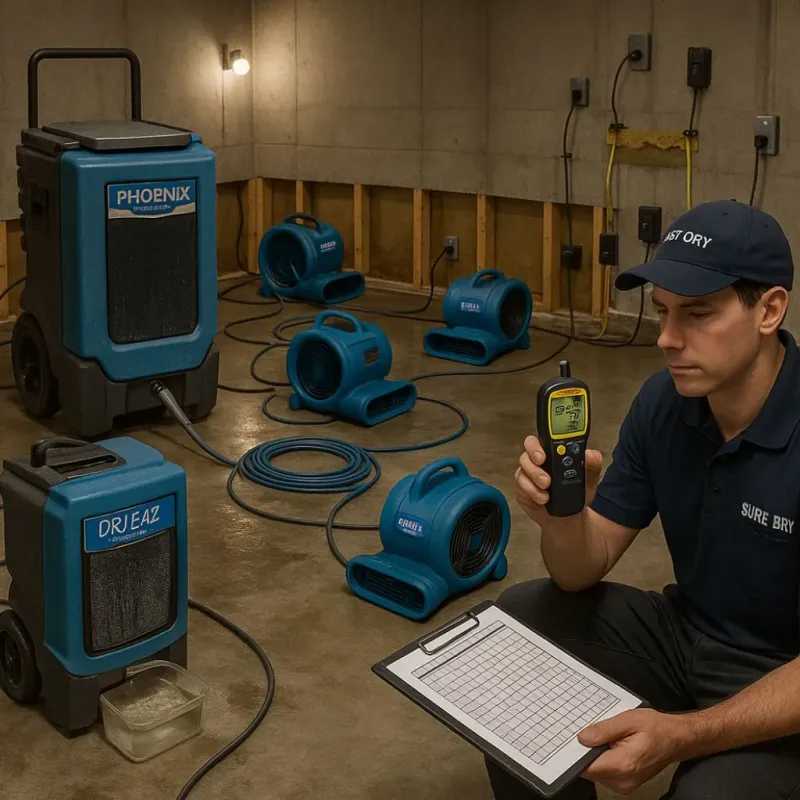 Structural Drying and Dehumidification process in Lake Panorama, IA